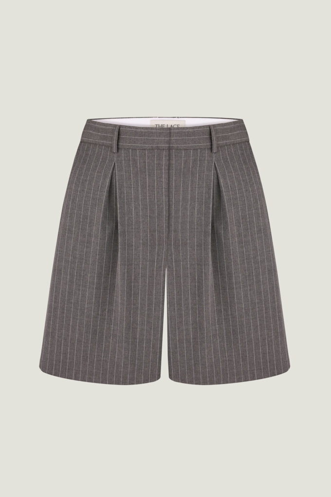 Shorts with wide stripes in gray photo 4