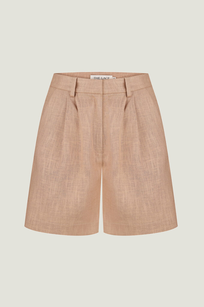 Linen shorts in beige photo 6