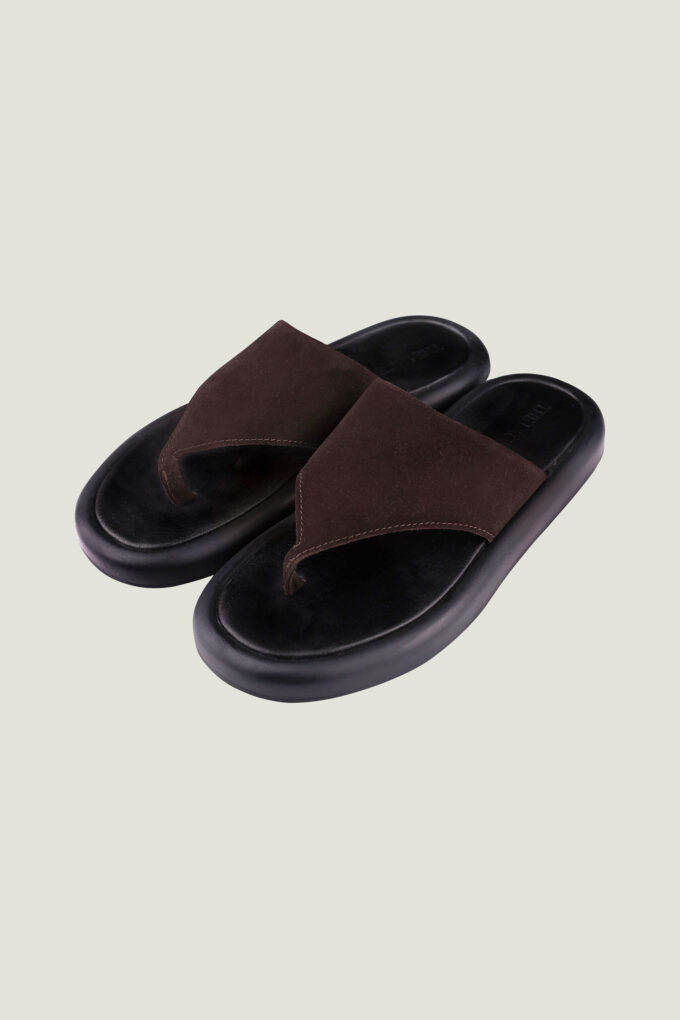 Suede slippers in chocolate photo 3