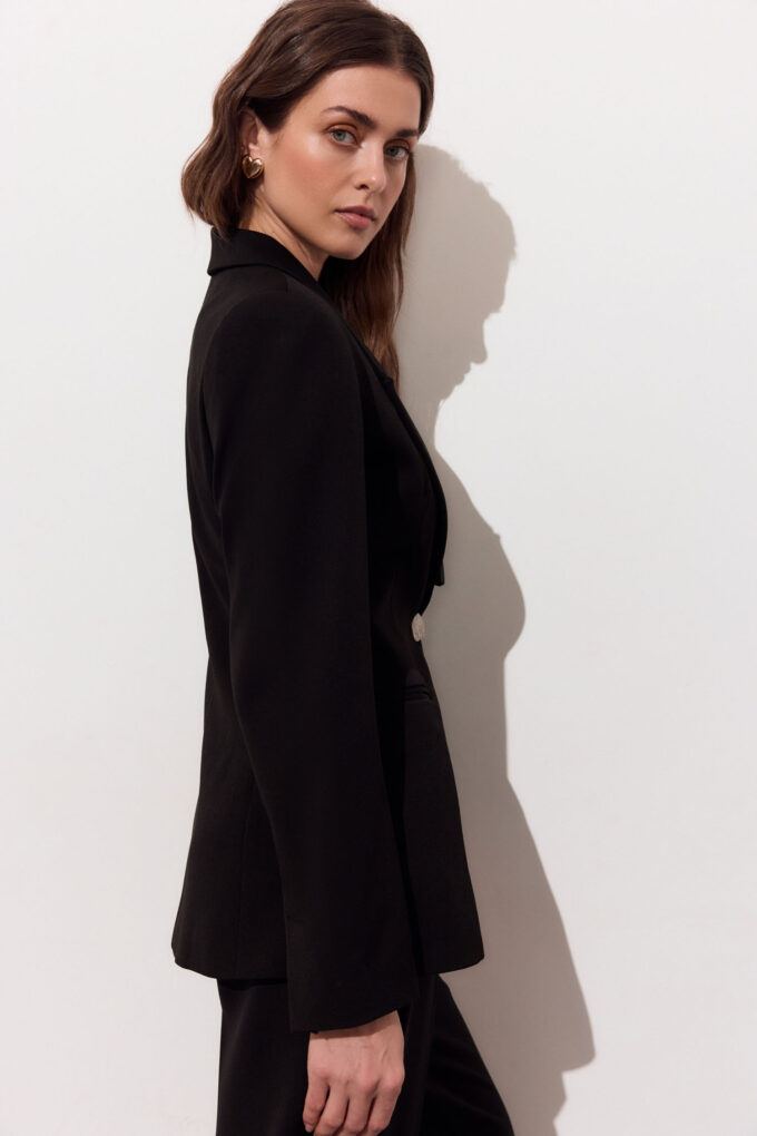 Single-breasted silhouette jacket in black photo 2