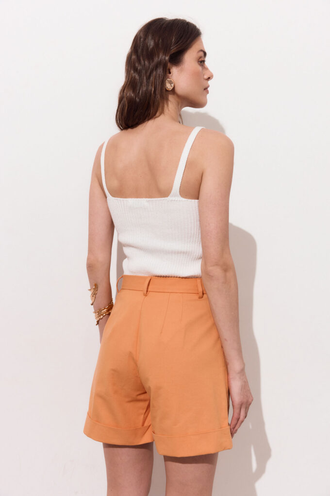 Shorts with tucks in orange photo 3