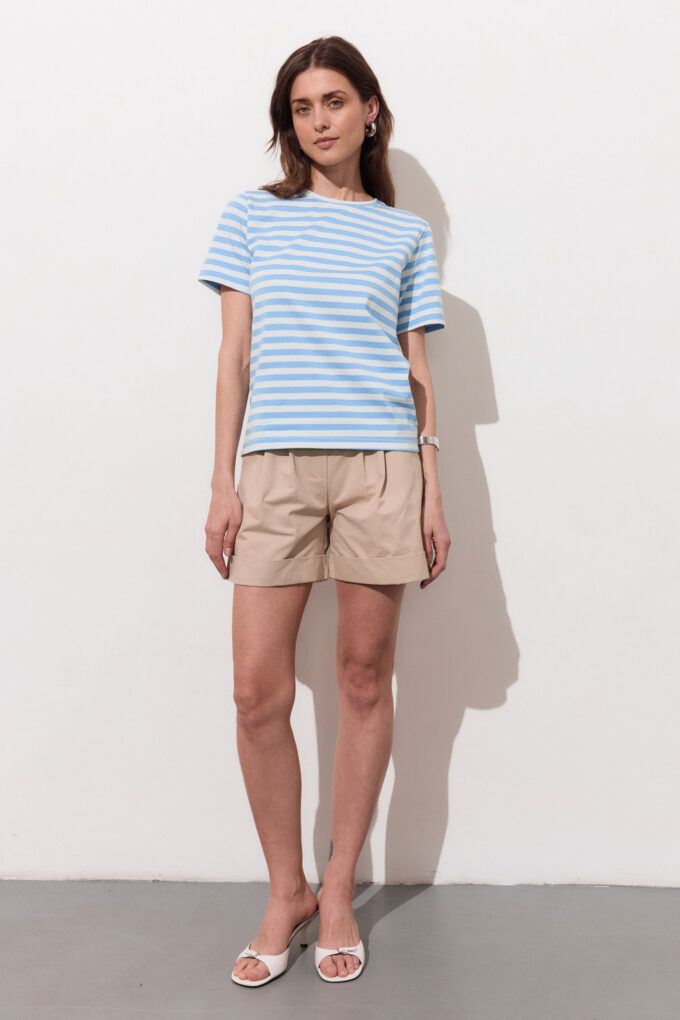 Relaxed fit T-shirt with stripes in blue photo 2