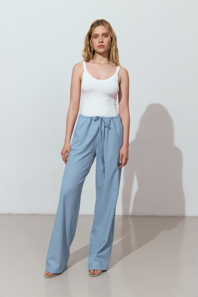 Oversized pants with tie in blue (eco) photo 3