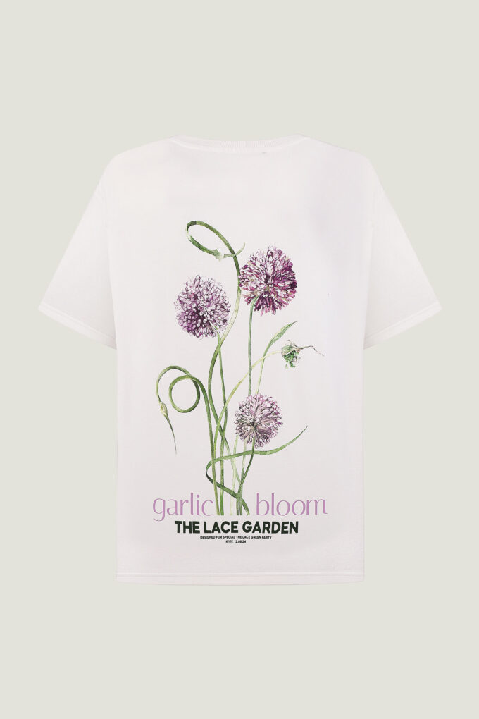 Футболка oversize Garlic bloom молочна - THE LACE