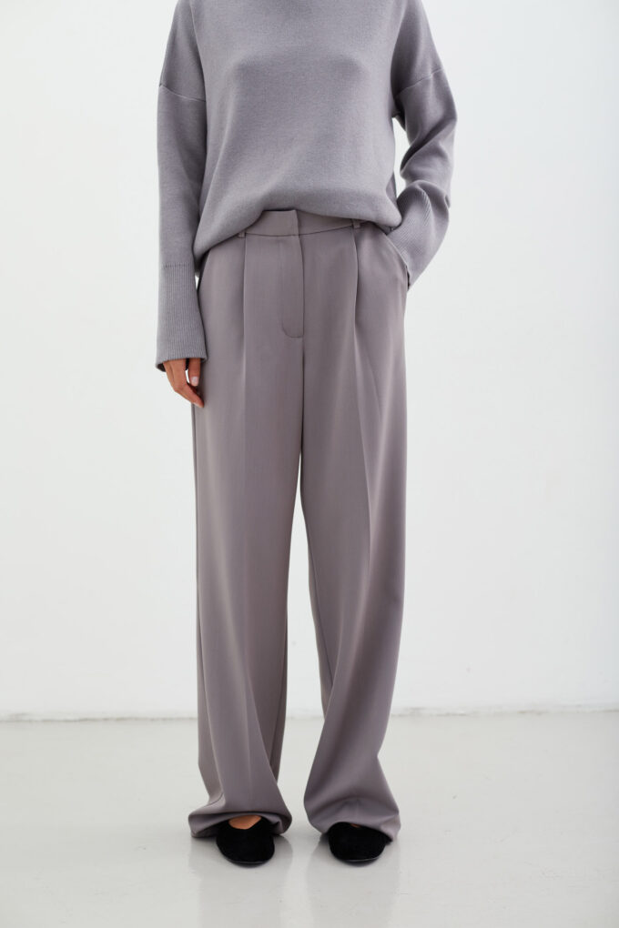 Light gray palazzo pants photo 3