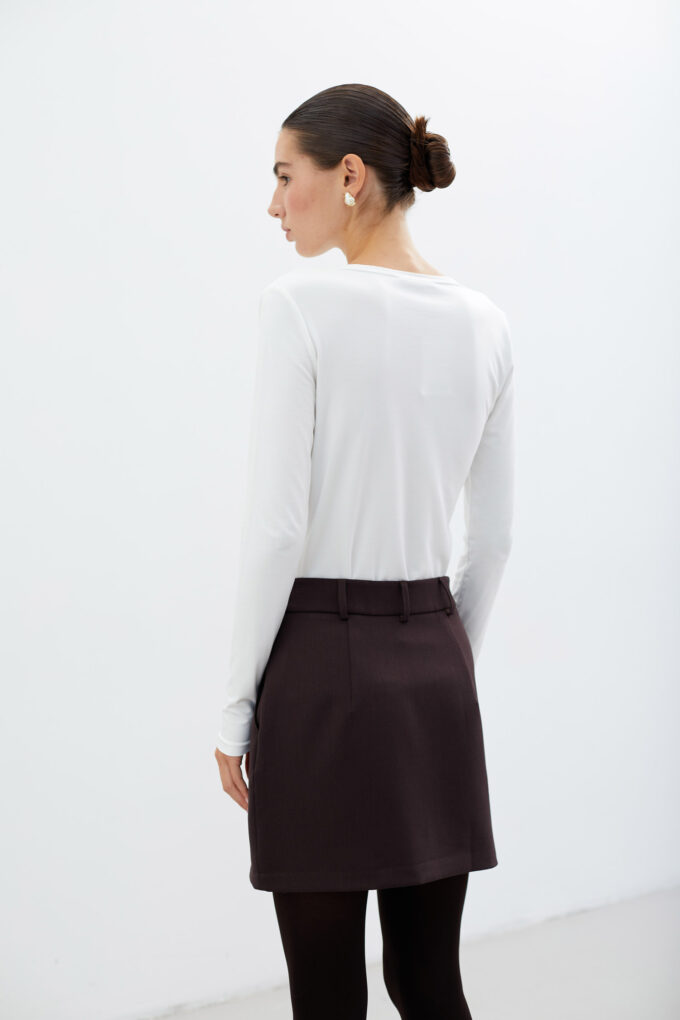 Longsleeve with pleats in milk photo 3