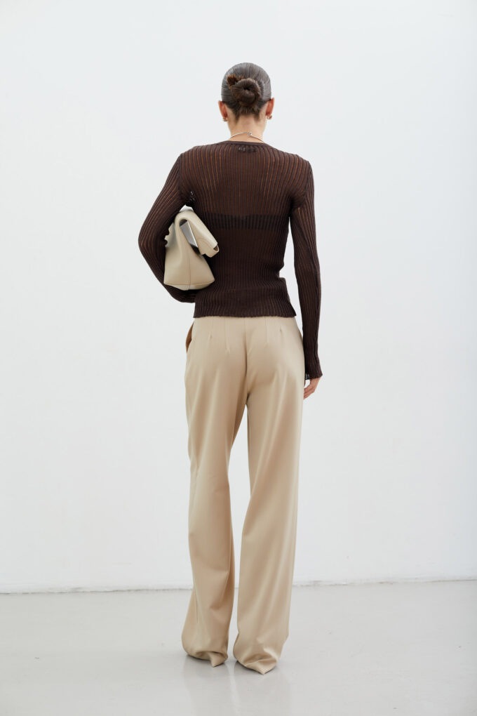 Palazzo pants in cream photo 2