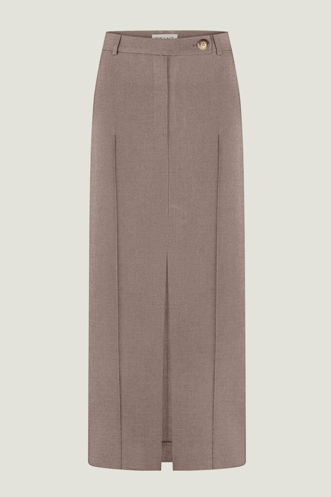 Woolen midi skirt in beige photo 6