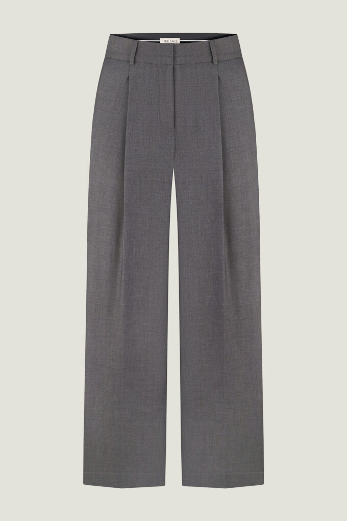 Pants with added wool and corsage belt in dark gray photo 5