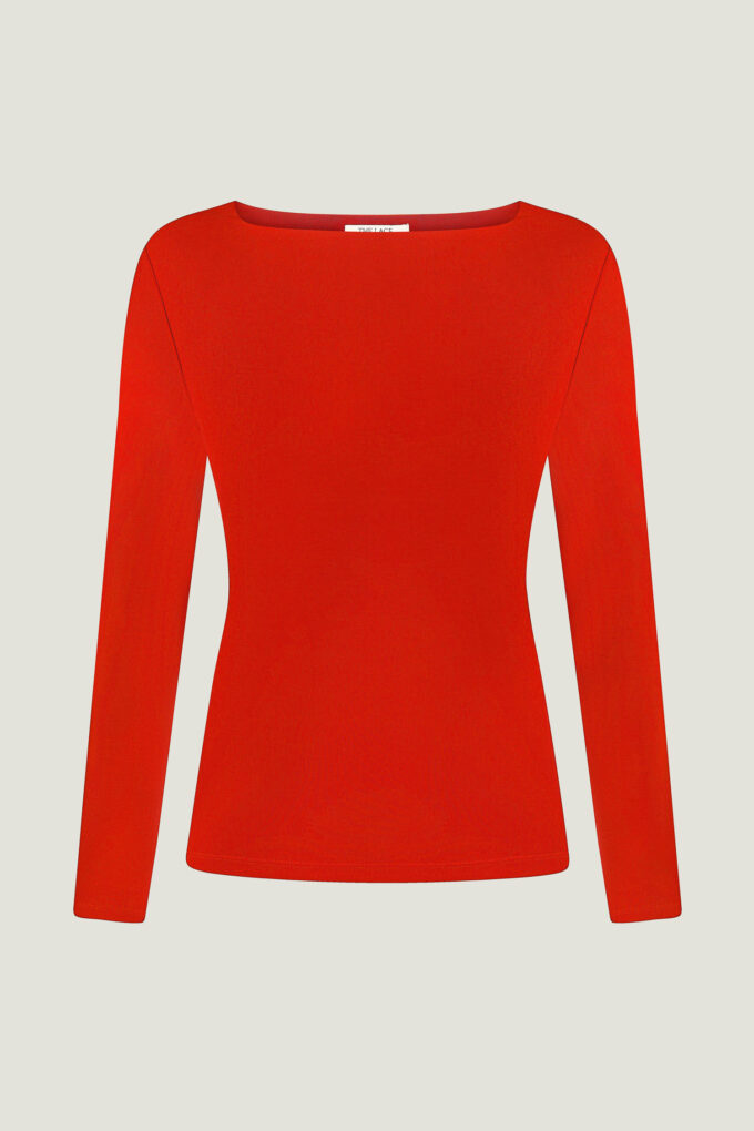 Slim fit longsleeve in red photo 4