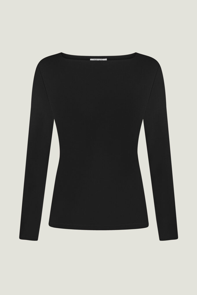 Slim fit longsleeve in black photo 5