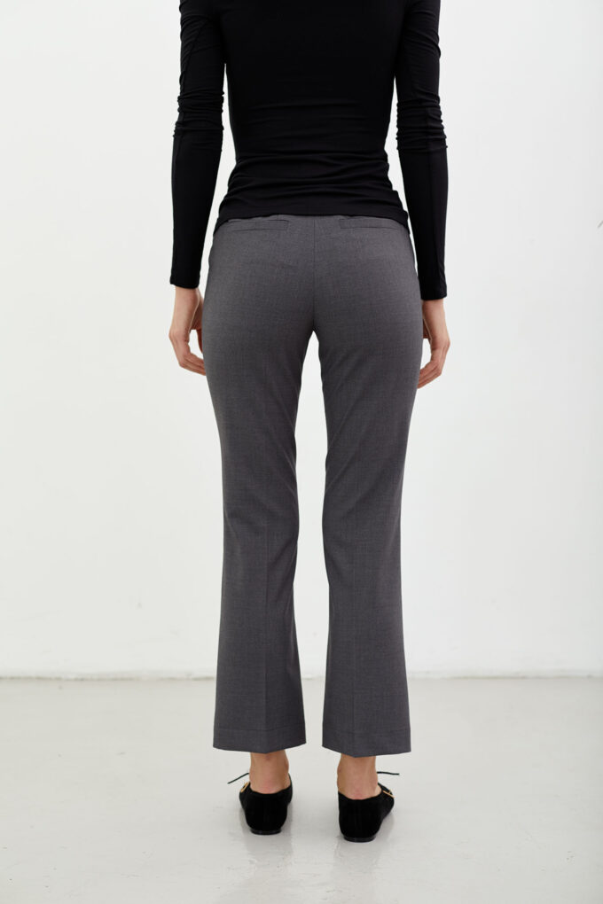 Cropped pants with wool in dark gray photo 2