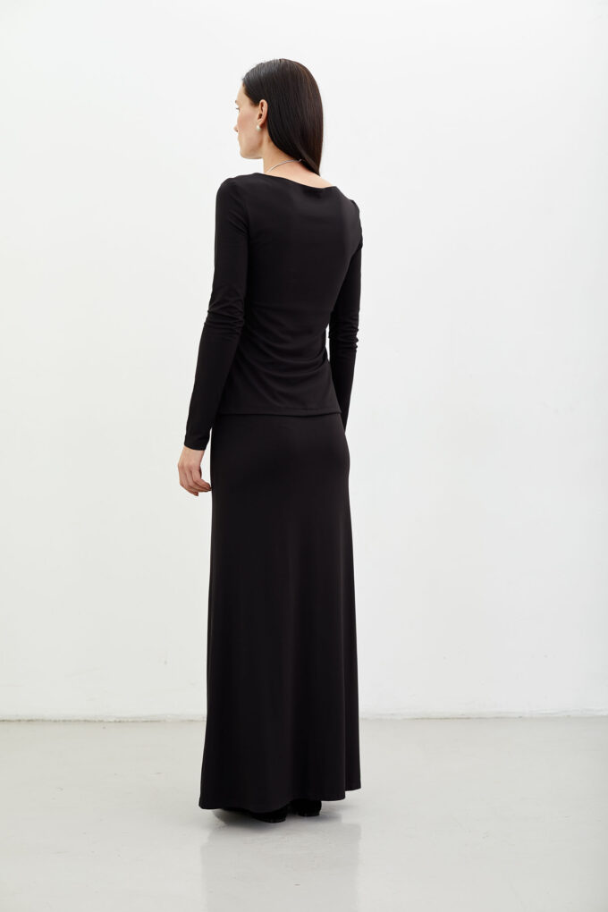 Black silhouette maxi skirt photo 2