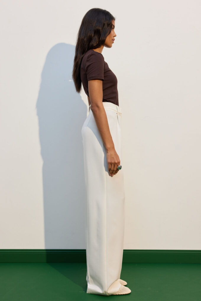 Palazzo pants in white photo 3