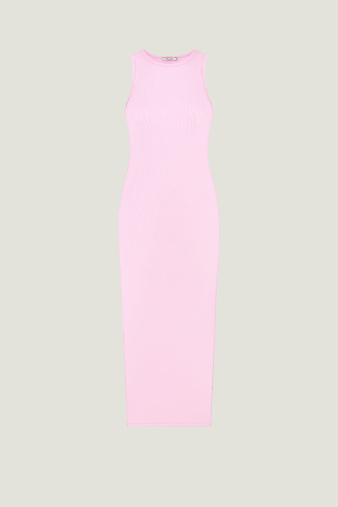 Light pink ribbed midi dress photo 9