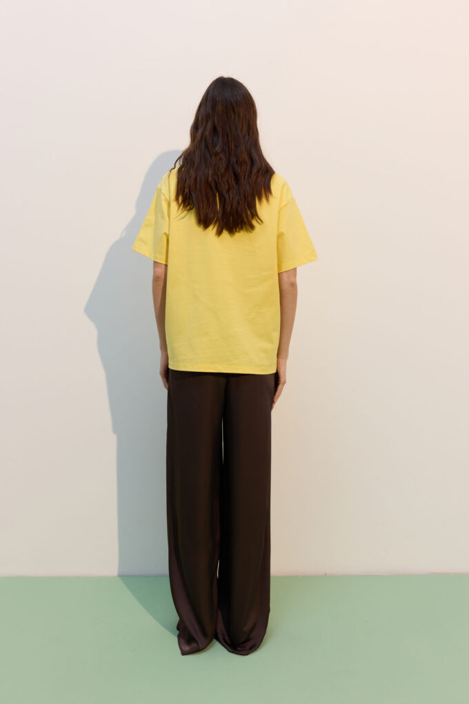 Oversized T-shirt with "Kyiv" print in lemon photo 5