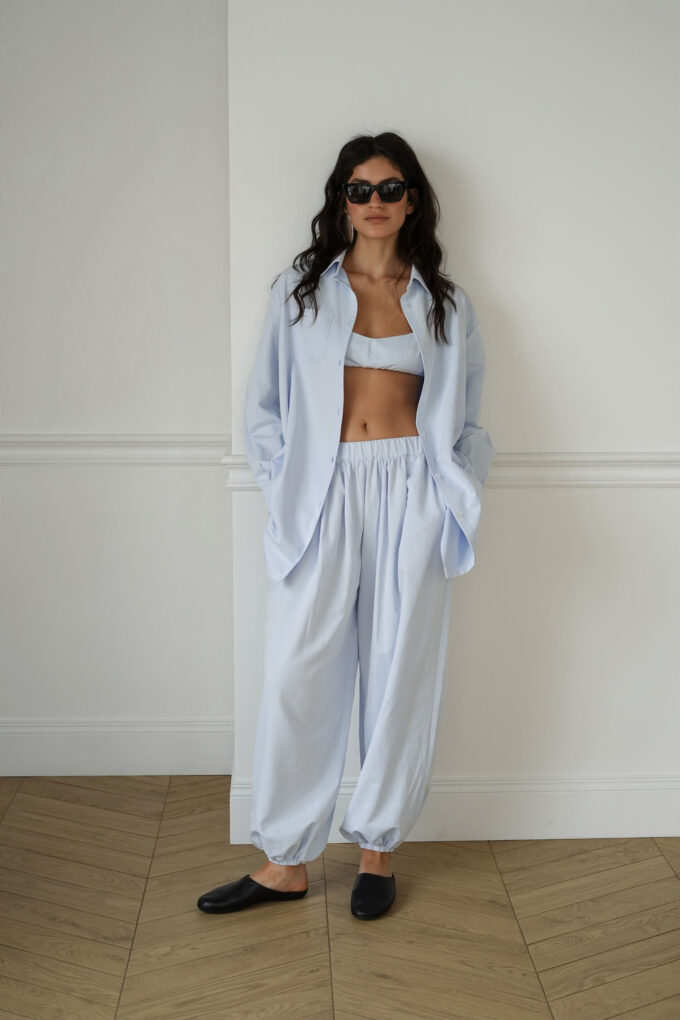 Blue voluminous pants photo 5