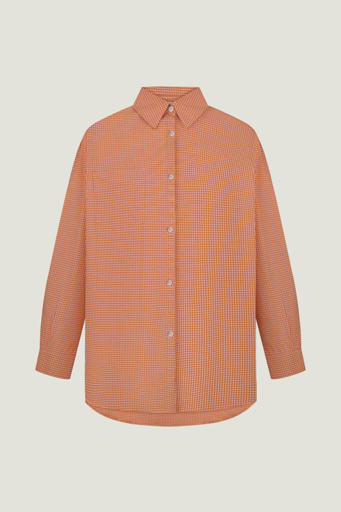 Oversized orange checkered shirt photo 7