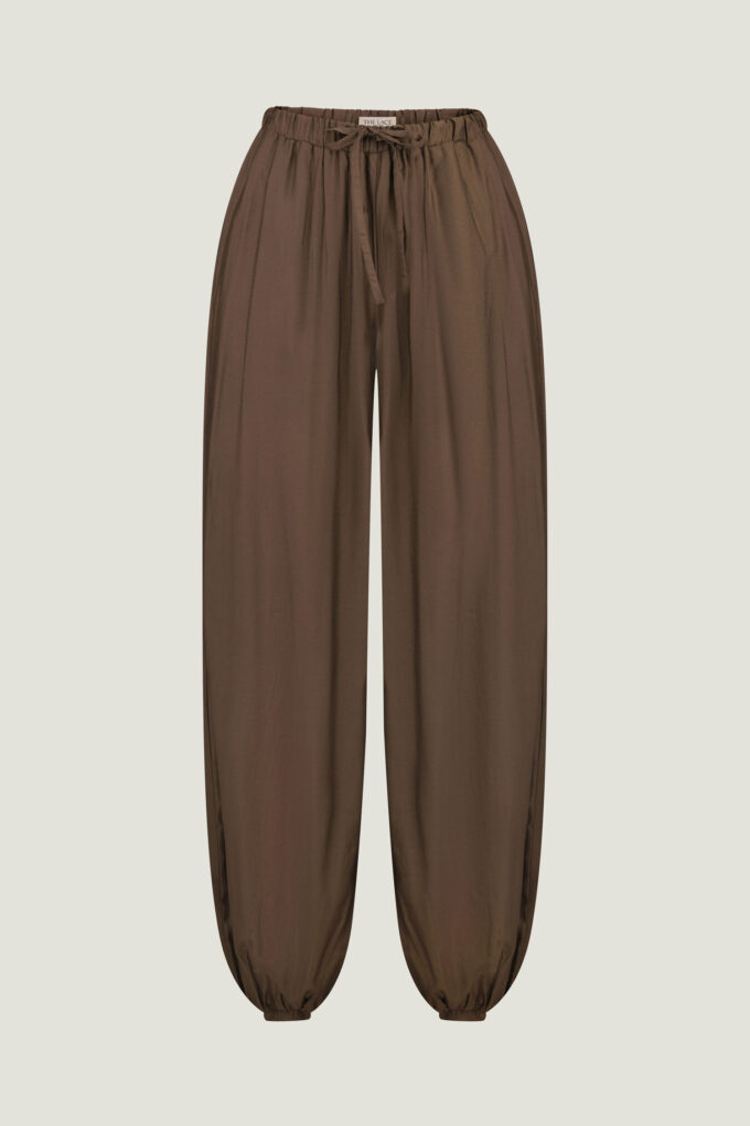 Brown tencel voluminous pants photo 8