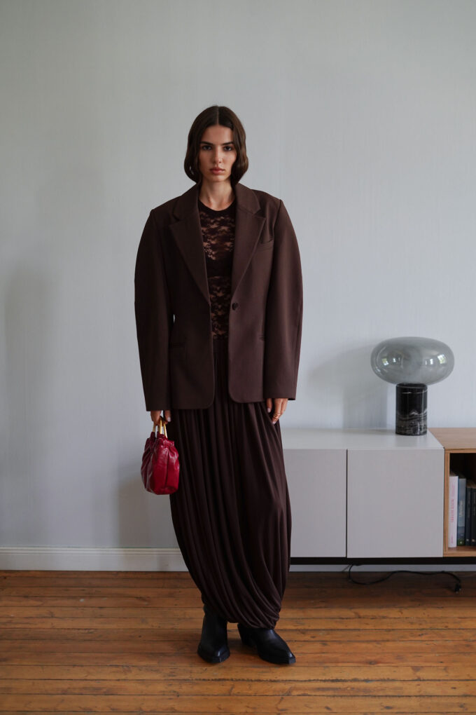 Guipure bodysuit in chocolate photo 5