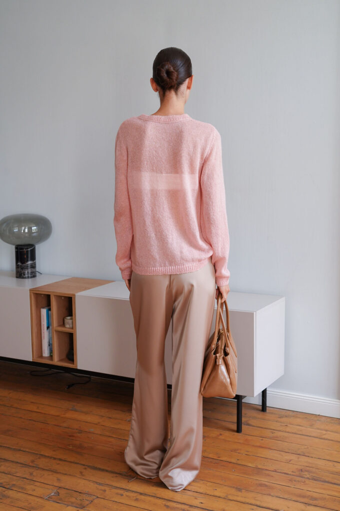 Translucent jumper made of ultra-soft kidmohair yarn in pink photo 8
