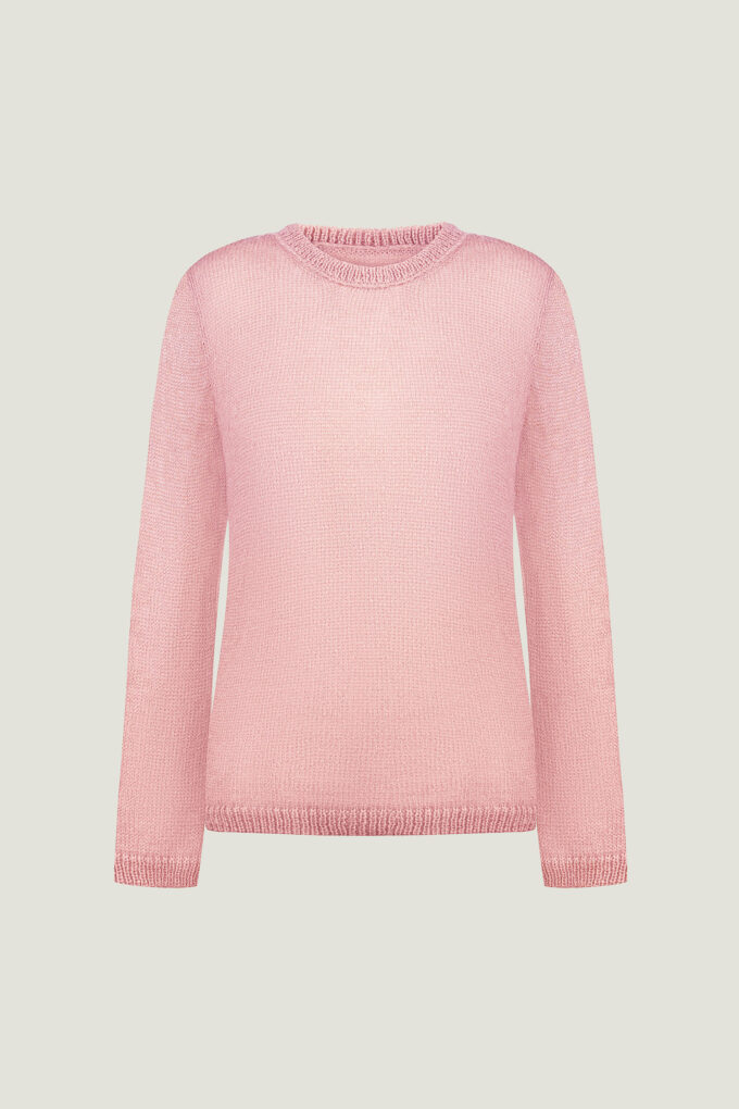 Translucent jumper made of ultra-soft kidmohair yarn in pink photo 9