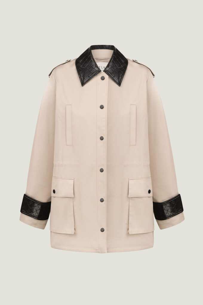 Beige jacket with decorative inserts photo 8