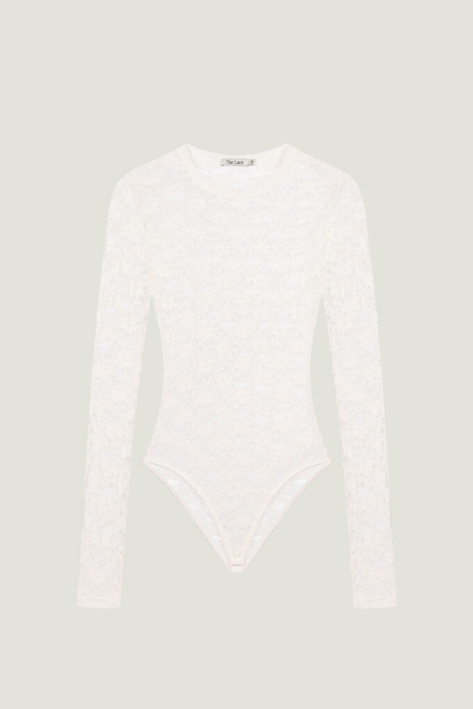 Guipure bodysuit in milk photo 5