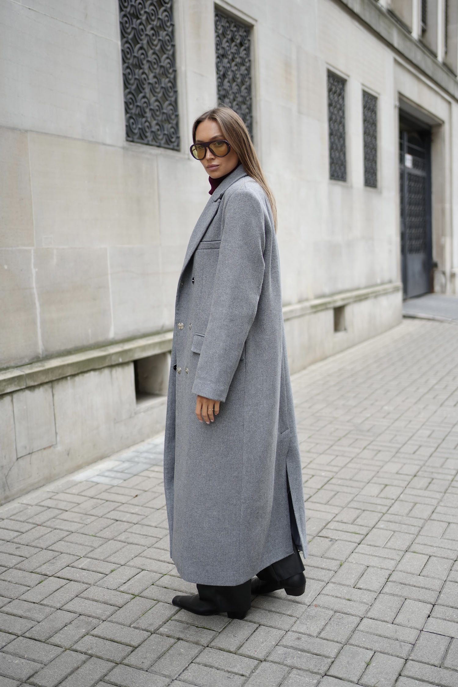 Пальто вовняне максі прямого крою сіре - The Lace фото 442386 Пальто вовняне максі прямого крою сіре - The Lace фото 442386