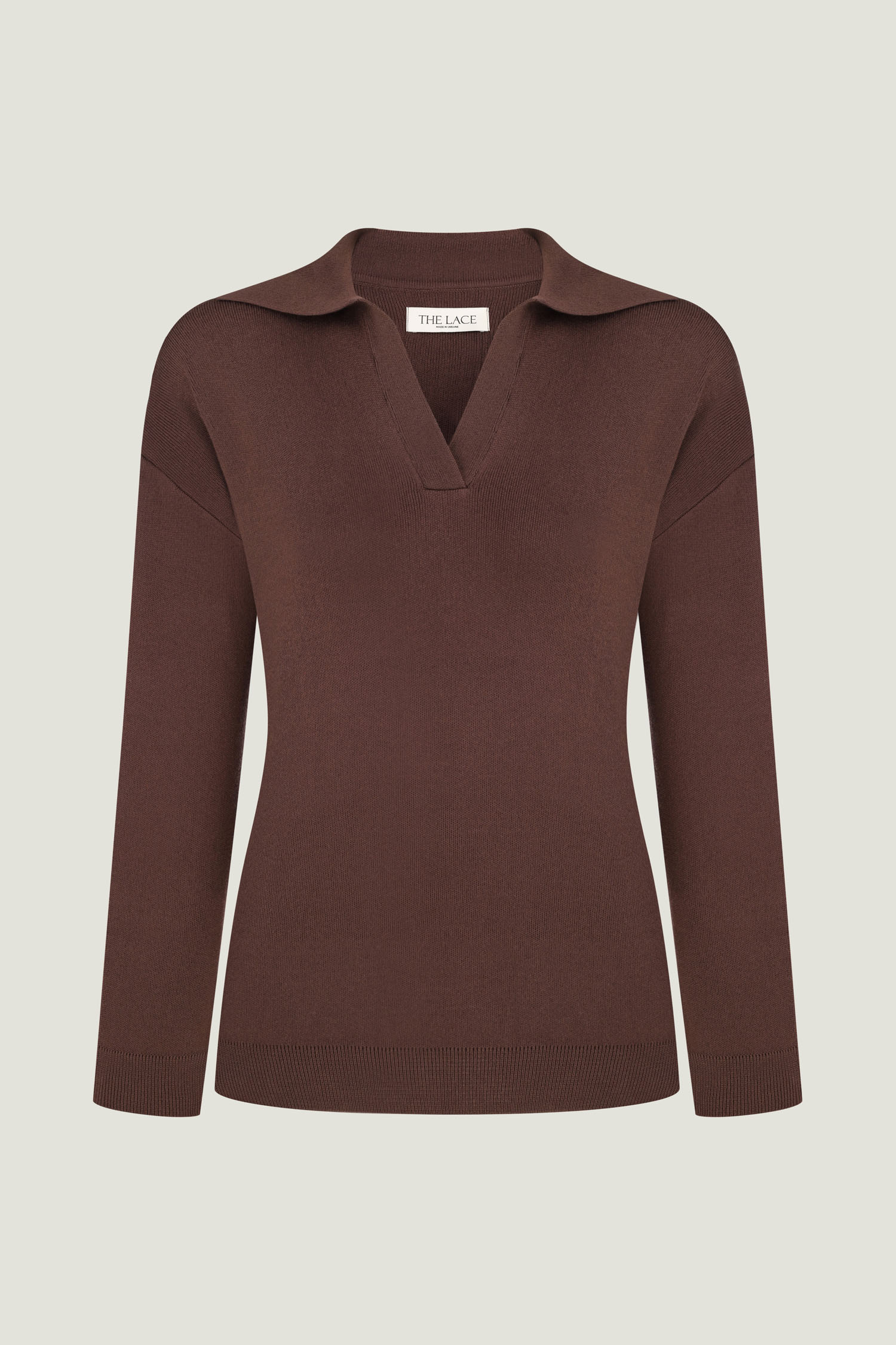 Трикотажний джемпер поло шоколадний - The Lace фото 442980 Трикотажний джемпер поло шоколадний - The Lace фото 442980