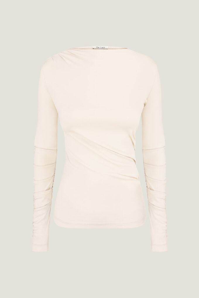Ivory pleated longsleeve photo 5