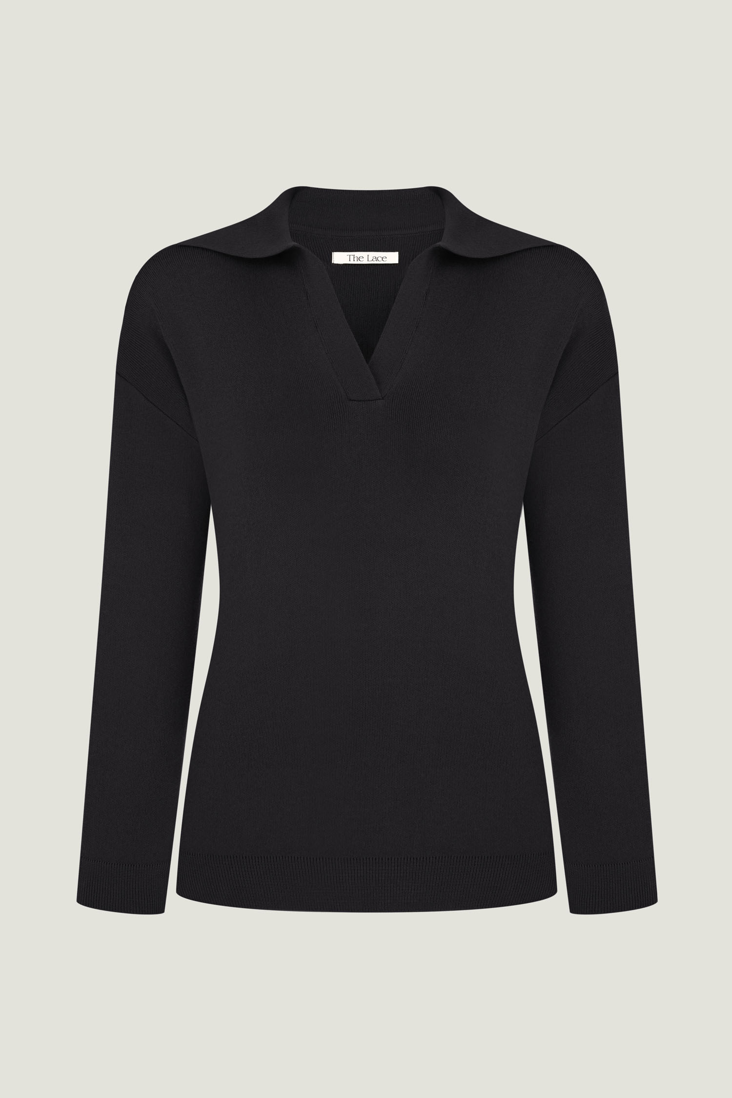 Трикотажний джемпер поло чорний - The Lace Фото 442983 Трикотажний джемпер поло чорний - The Lace Фото 442983