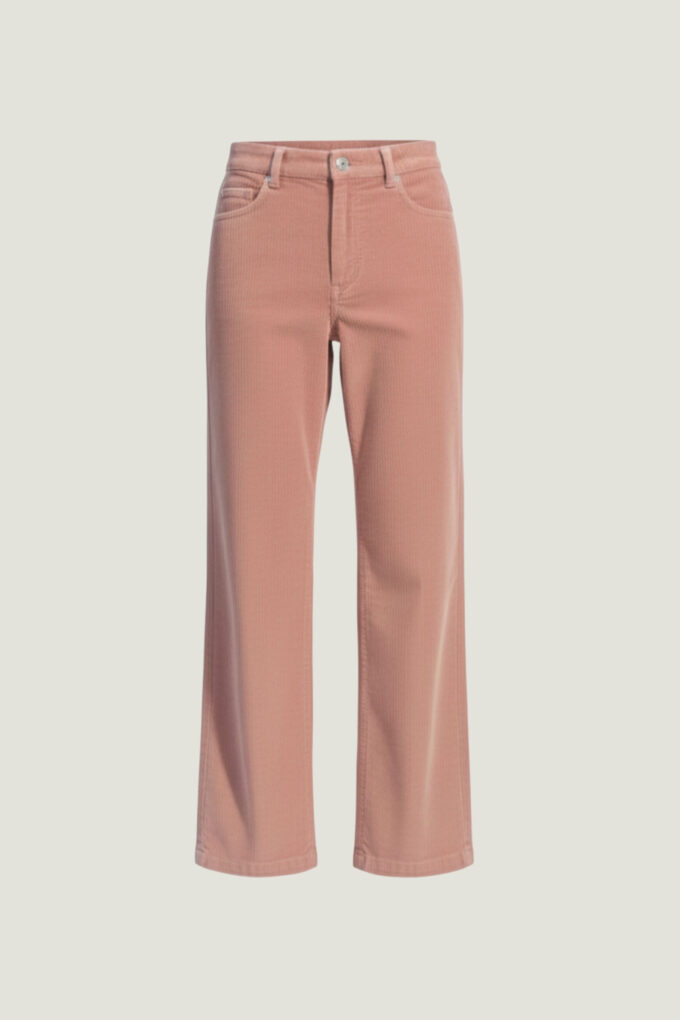 Брюки вільного крою з вельвету рожеві фото 8