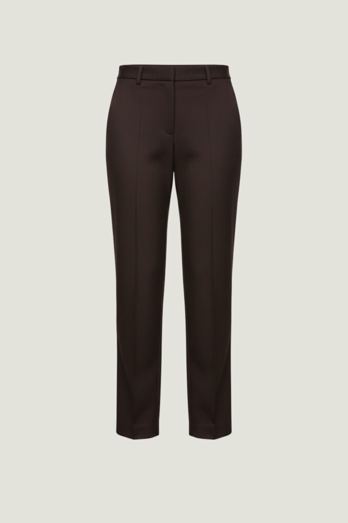 Брюки прямого кроя укороченные шоколадные Modena Фото 7