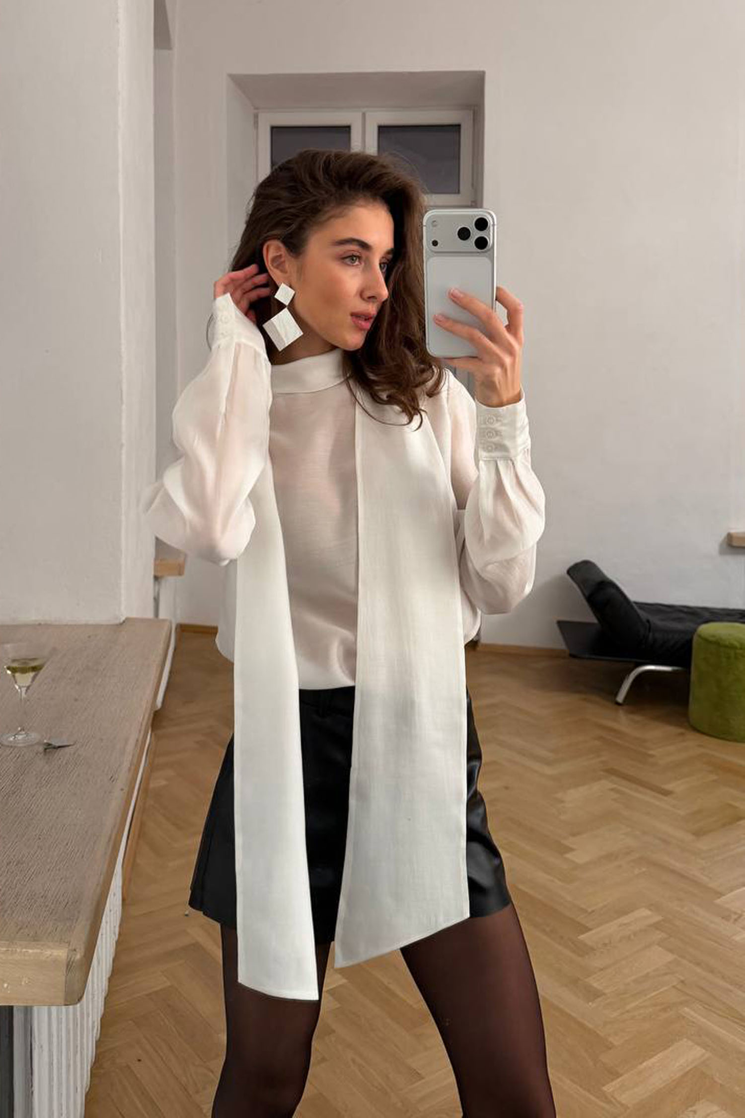 Блуза із тенселу напівпрозора молочна - The Lace Фото 472676 Блуза із тенселу напівпрозора молочна - The Lace Фото 472676