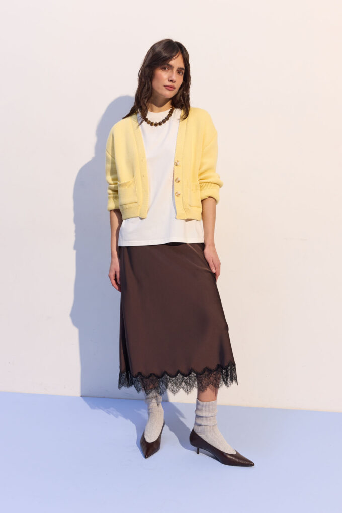 Кардиган трикотажний з кишенями лимонний фото 4