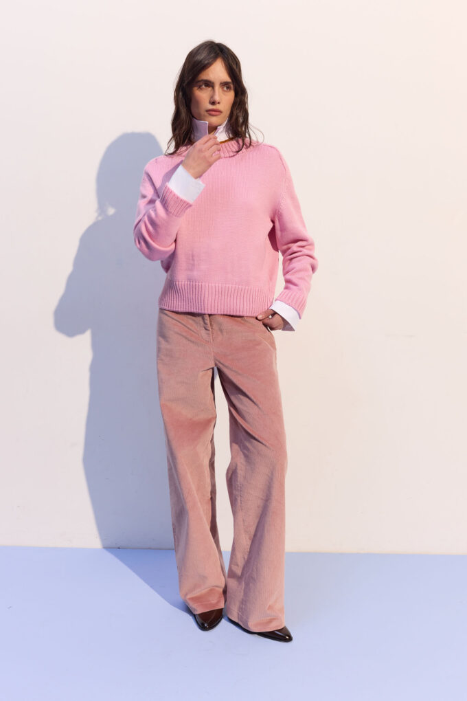 Джемпер шерстяной прямого кроя розовый Фото 2