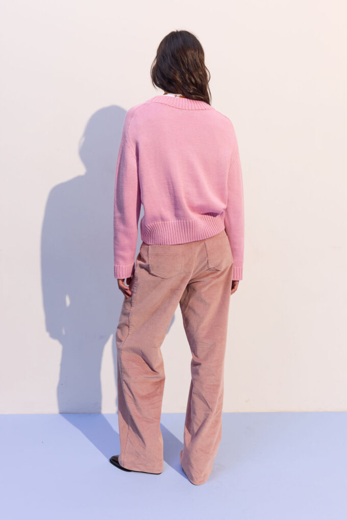 Джемпер шерстяной прямого кроя розовый Фото 3