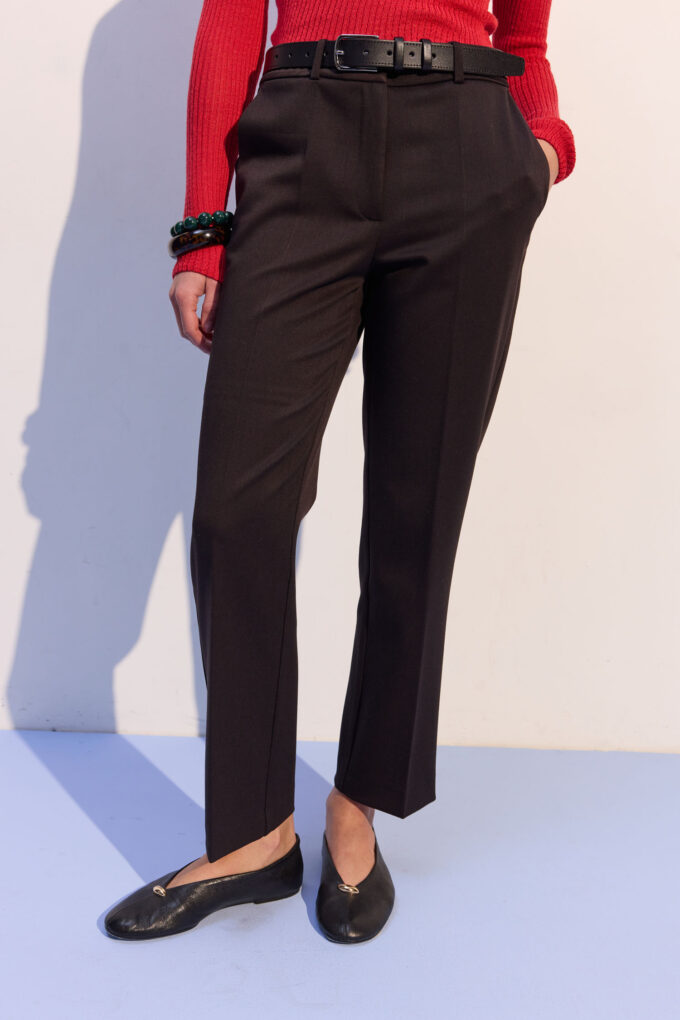 Брюки прямого кроя укороченные шоколадные Modena Фото 4