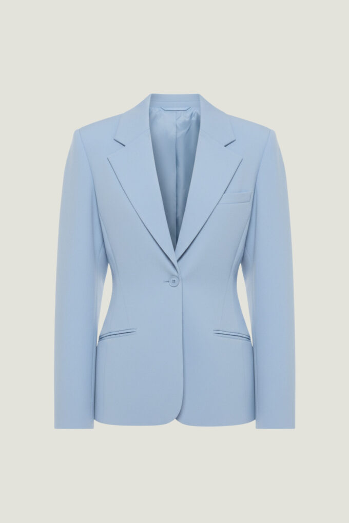 Жакет с объемными рукавами голубой Фото 7