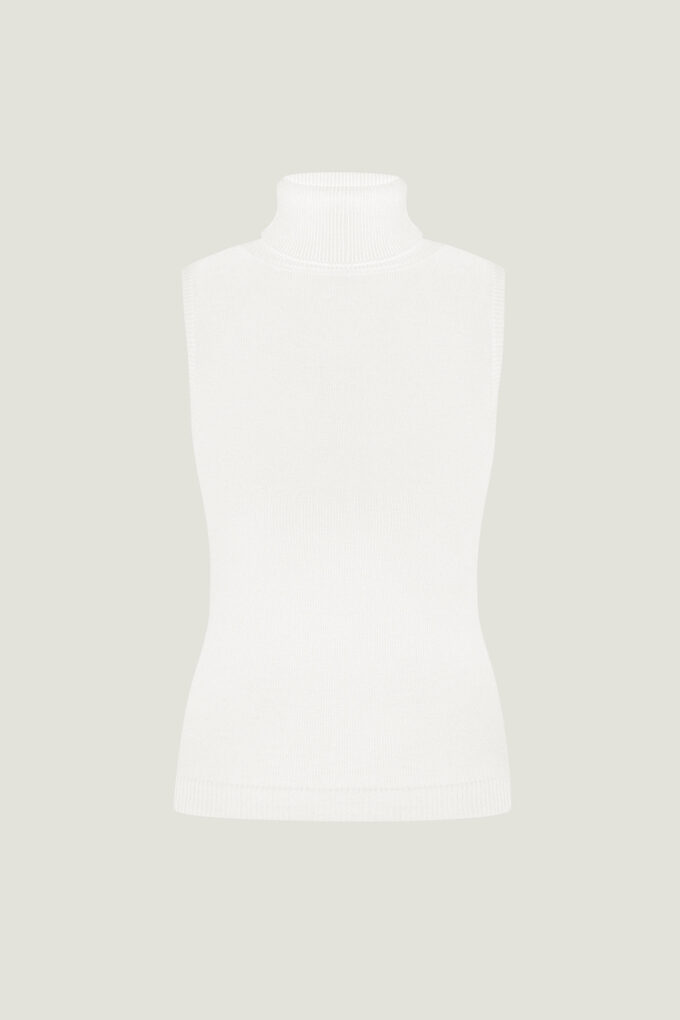 Трикотажний топ із високою горловиною молочний - The Lace