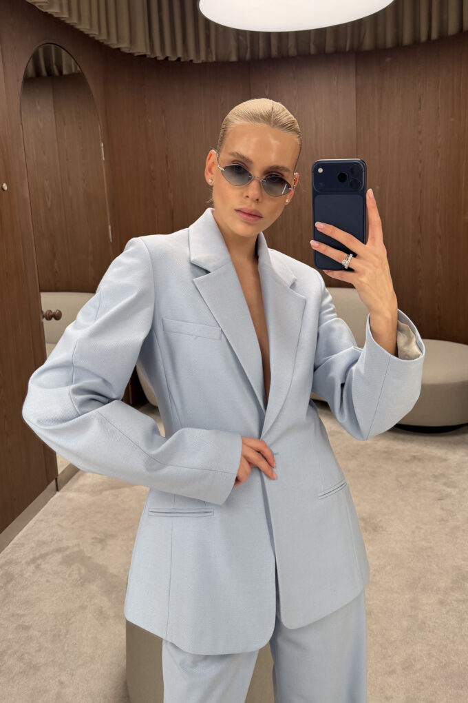 Жакет із об'ємними рукавами блакитний - The Lace