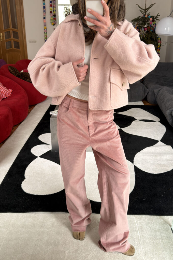 Пальто шерстяное укороченное Blush pink Фото 3